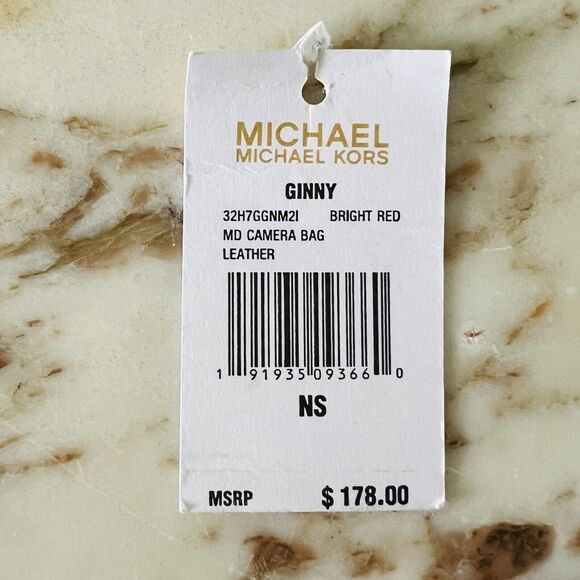 MICHAEL KORS Ginny Bright Red Leather Medium Crossbody Camera Bag - Picture 13 of 13